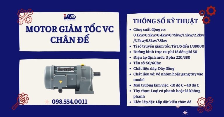 động cơ giảm tốc VC chân đế