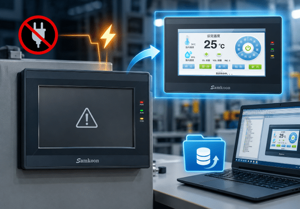HMI BỊ MẤT CHƯƠNG TRÌNH SAU KHI MẤT ĐIỆN
