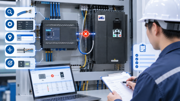 Cách kiểm tra và khắc phục lỗi biến tần không giao tiếp được với PLC
